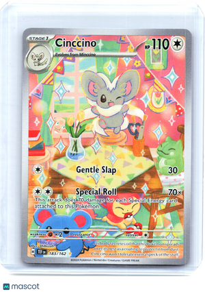 2024 Pokemon—Cinccino #183/162 Temporal Forces—Illustration Rare Holo