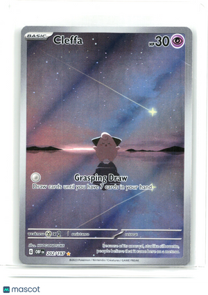 2023 Pokemon—Cleffa #202/197 Obsidian Flames—Illustration Rare Holo