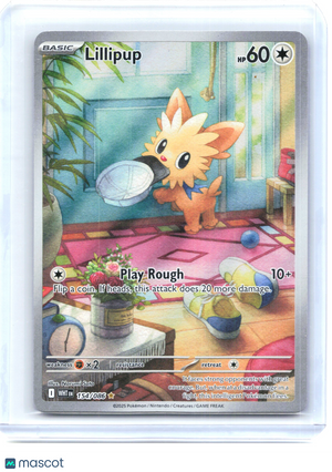 2025 Pokemon—Lillipup #154/086 White Flare—Illustration Rare Holo