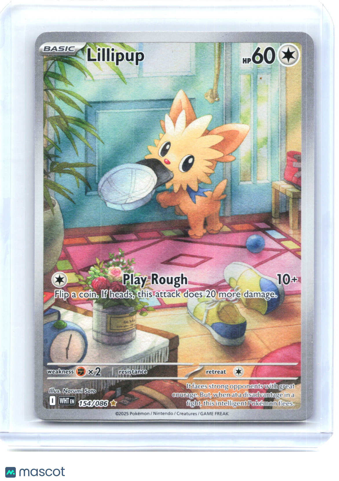 2025 Pokemon—Lillipup #154/086 White Flare—Illustration Rare Holo