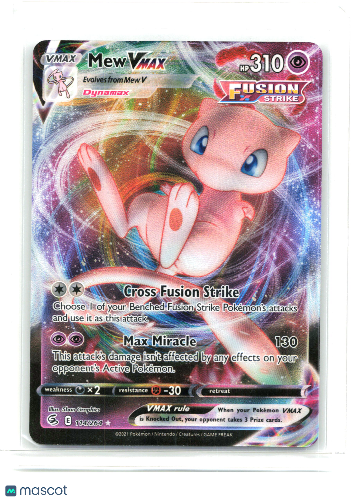 2021 Pokemon—Mew VMAX #114/264 Fusion Strike—Ultra Rare Holo [Lightly Played]