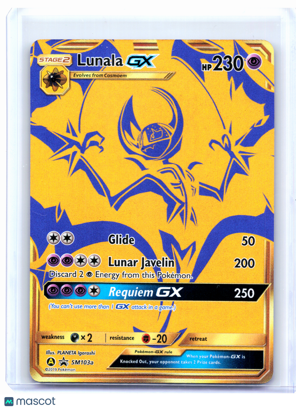 2019 Pokemon—Lunala GX #SM103a Sun & Moon Promos—Black Star Promo Gold