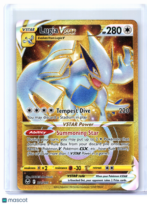 2022 Pokemon—Lugia VSTAR #211/195 Silver Tempest—Secret Rare Holo