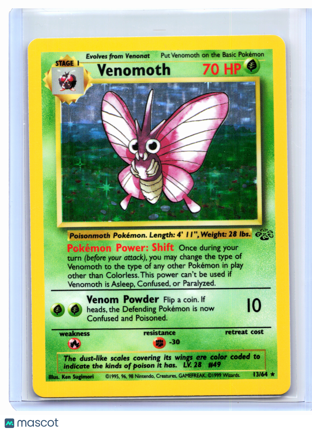 1999 Pokemon—Venomoth #13/64 Jungle—Holo Rare [Lightly Played]