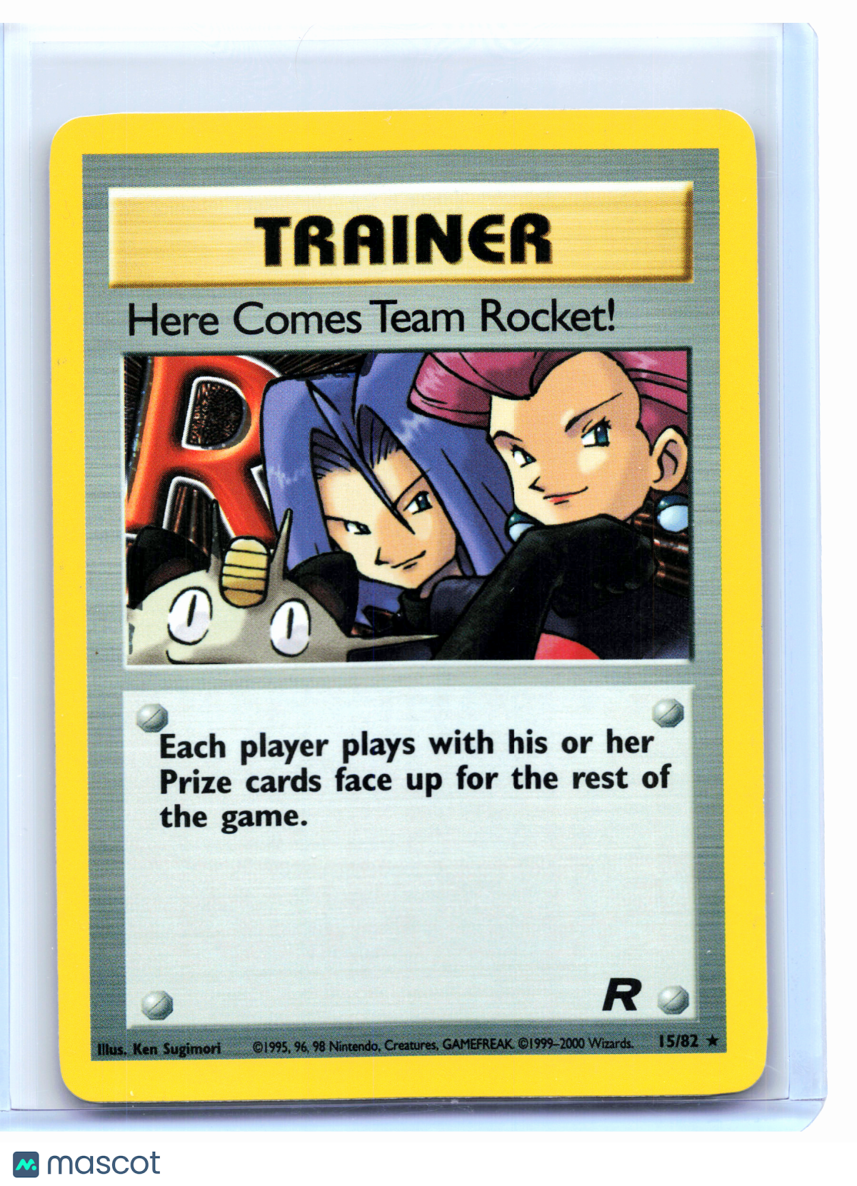 2000 Pokemon—Here Comes Team Rocket! #15/82 Team Rocket—Holo Rare [LP]