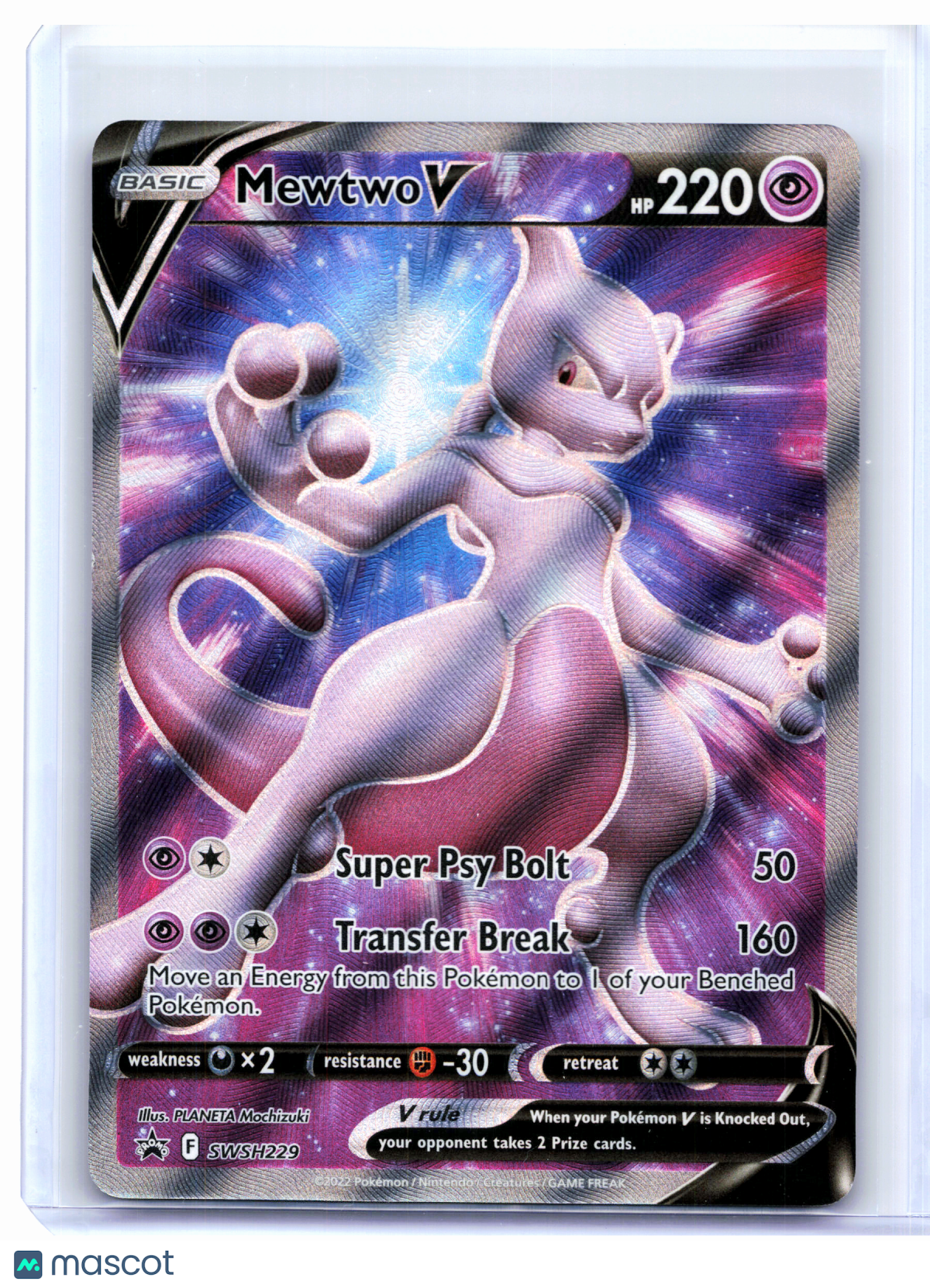 2022 Pokemon—Mewtwo V #SWSH229 Sword & Shield Promos—Black Star Promo Holo [LP]