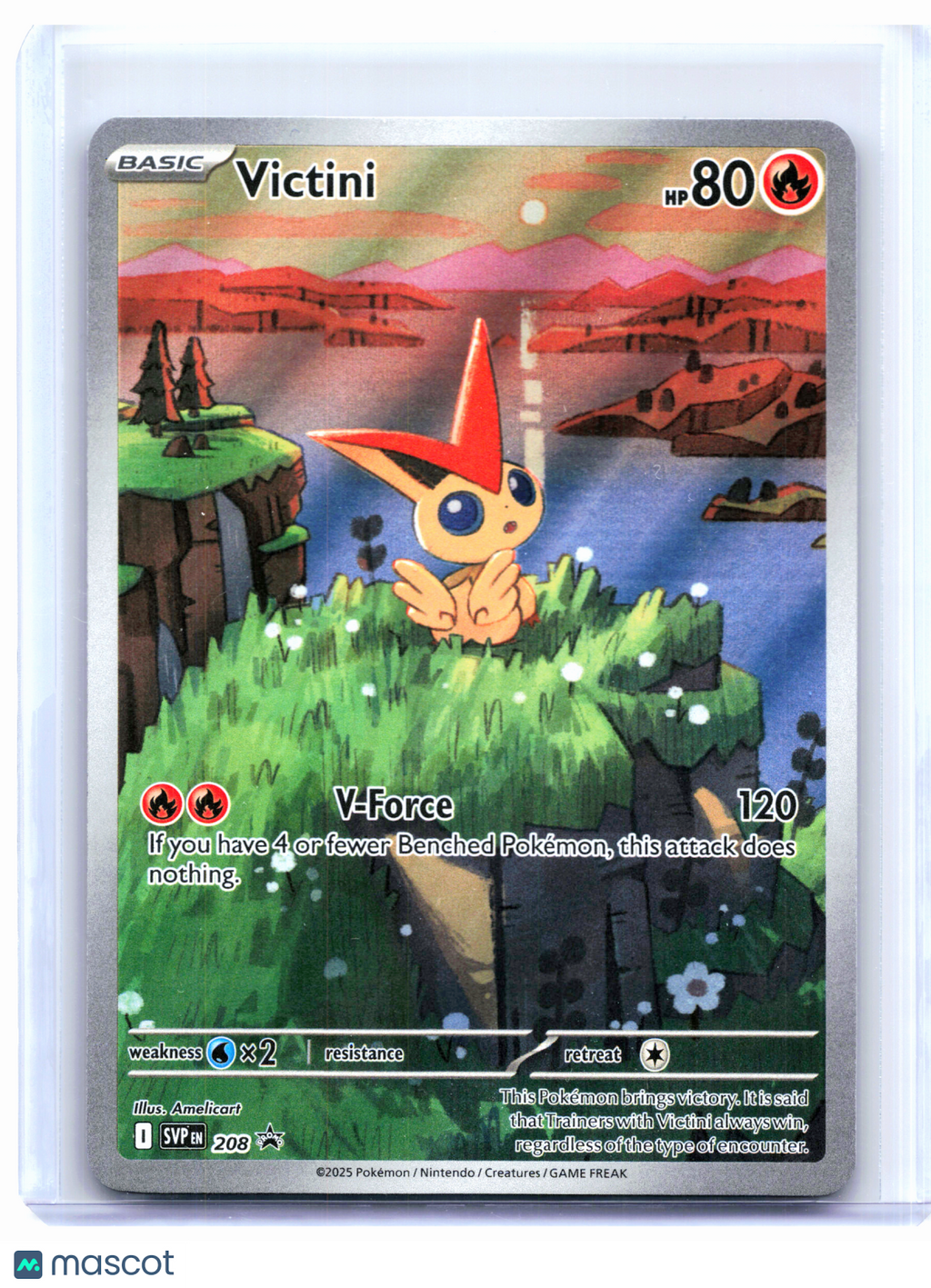 2025 Pokemon—Victini #208 Scarlet & Violet Promo—Black Star Promo Holo [LP]