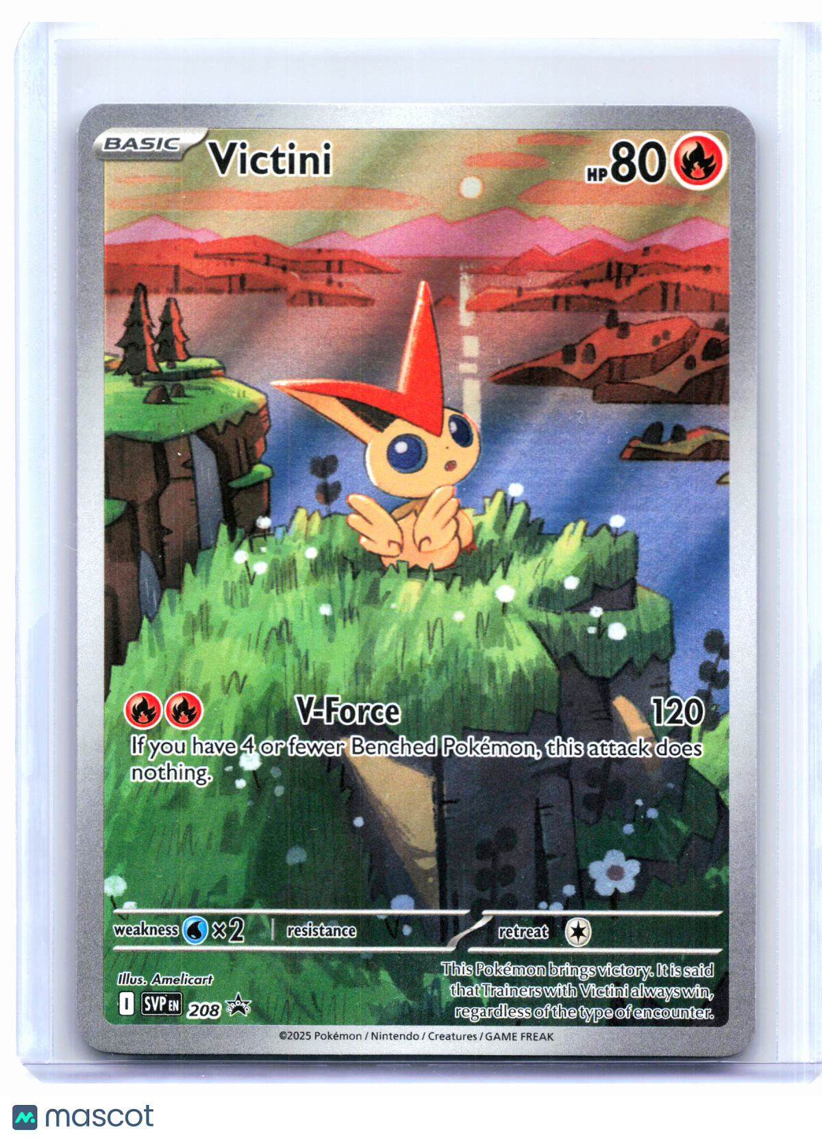 2025 Pokemon—Victini #208 Scarlet & Violet Promo—Black Star Promo Holo [LP]