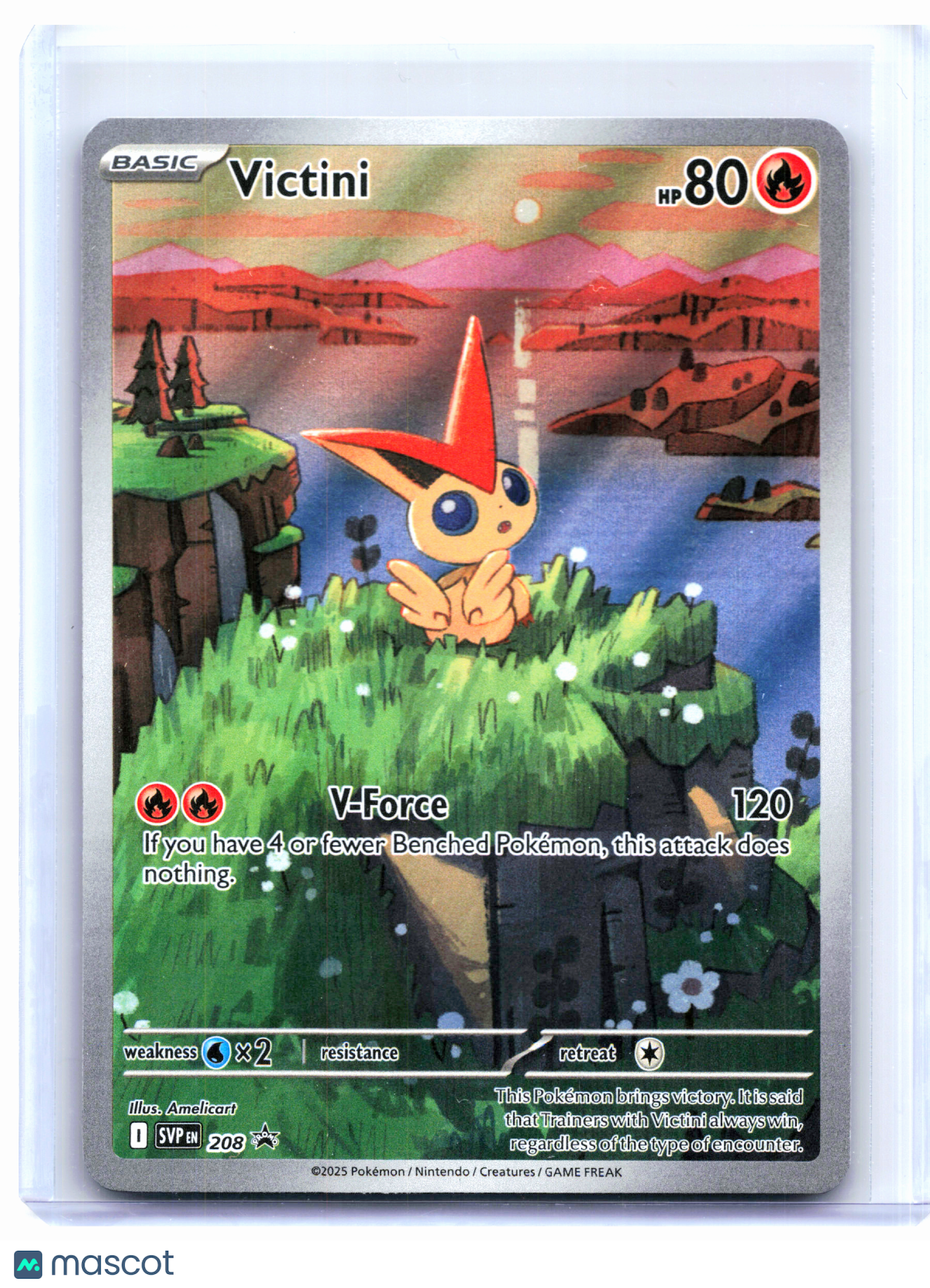 2025 Pokemon—Victini #208 Scarlet & Violet Promo—Black Star Promo Holo [LP]