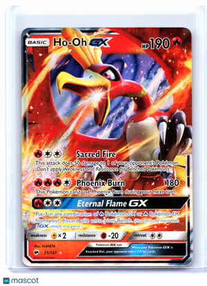 2017 Pokemon—Ho-Oh GX #21/147 Burning Shadows—Ultra Rare Holo [Lightly Played]