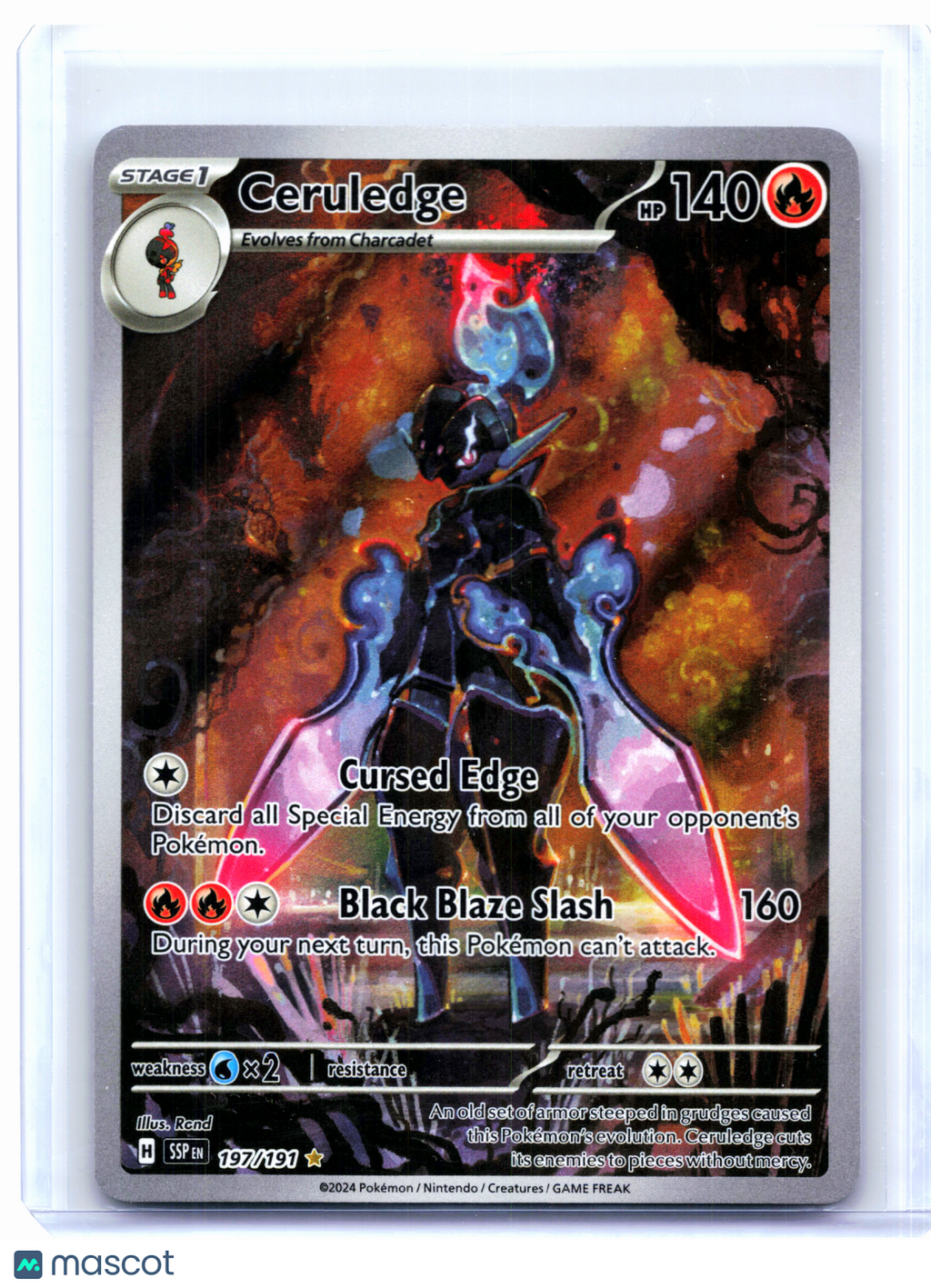 2024 Pokemon—Ceruledge #197/191 Surging Sparks—Illustration Rare Holo [LP]