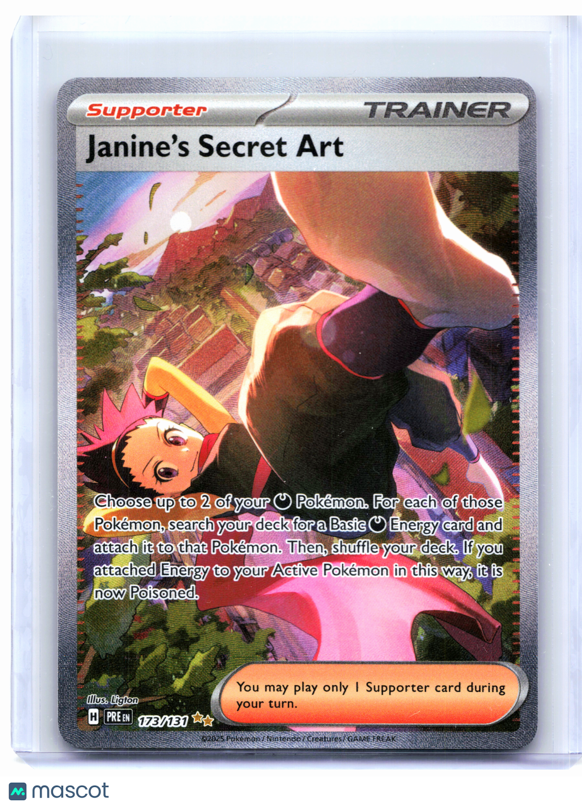 2025 Pokemon—Janine's Secret Art #173/131 Prismatic Evolutions—SIR Holo [LP]