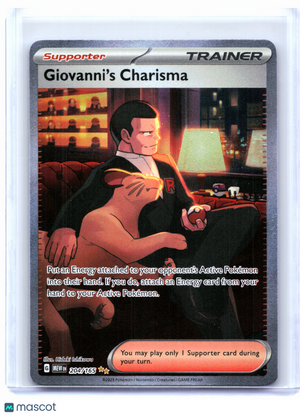 2023 Pokemon—Giovanni's Charisma #204/165 Scarlet & Violet 151—SIR Holo [LP]
