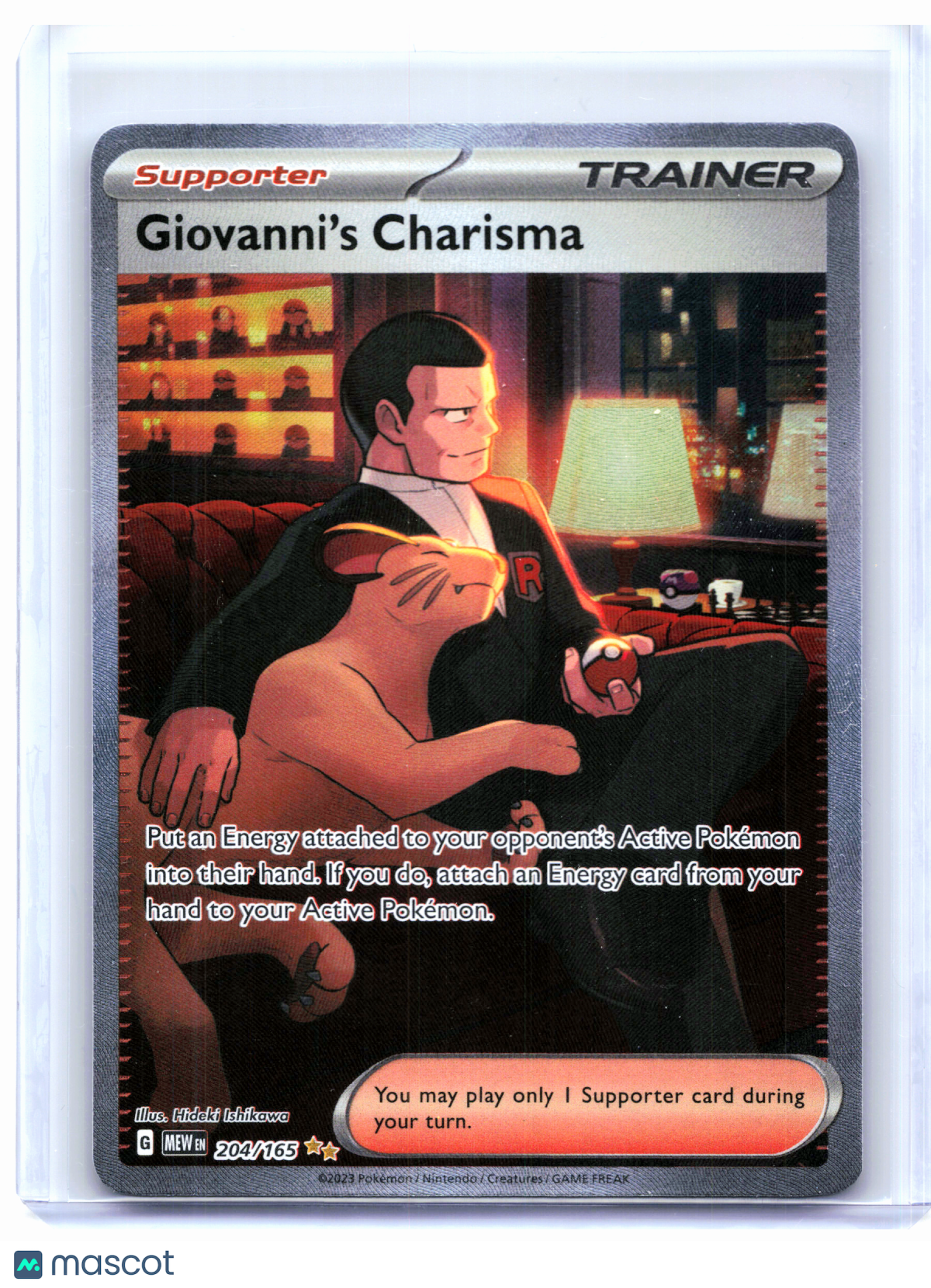 2023 Pokemon—Giovanni's Charisma #204/165 Scarlet & Violet 151—SIR Holo [LP]