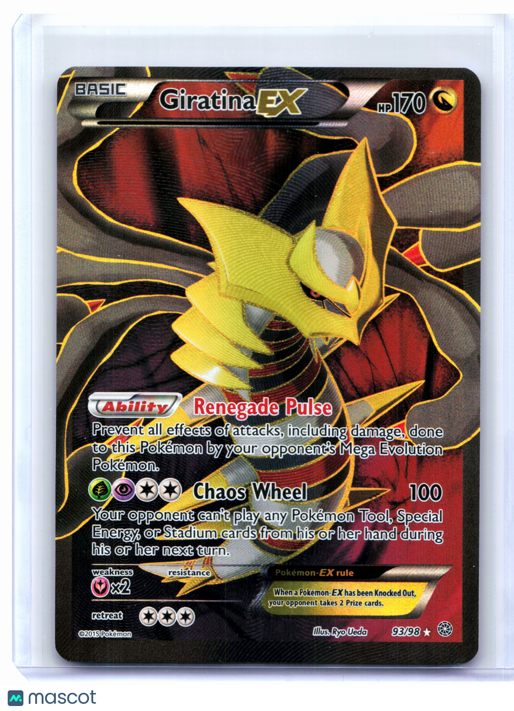 2015 Pokemon—Giratina EX (Full Art) #93/98 Ancient Origins—Ultra Rare Holo [MP]