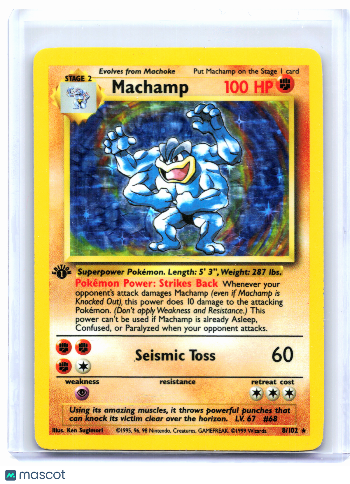 1999 Pokemon—Machamp #8/102 Deck Exclusives—Holo Rare (1st Edition) [HP]