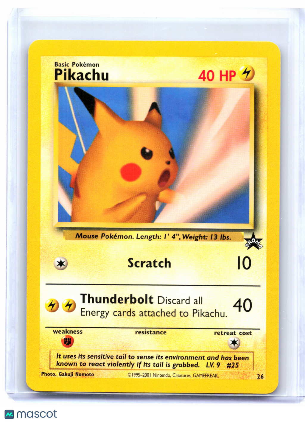 2001 Pokemon—Pikachu #26 WoTC Promo—Black Star Promo Nonholo (SNAP Promo) [HP]