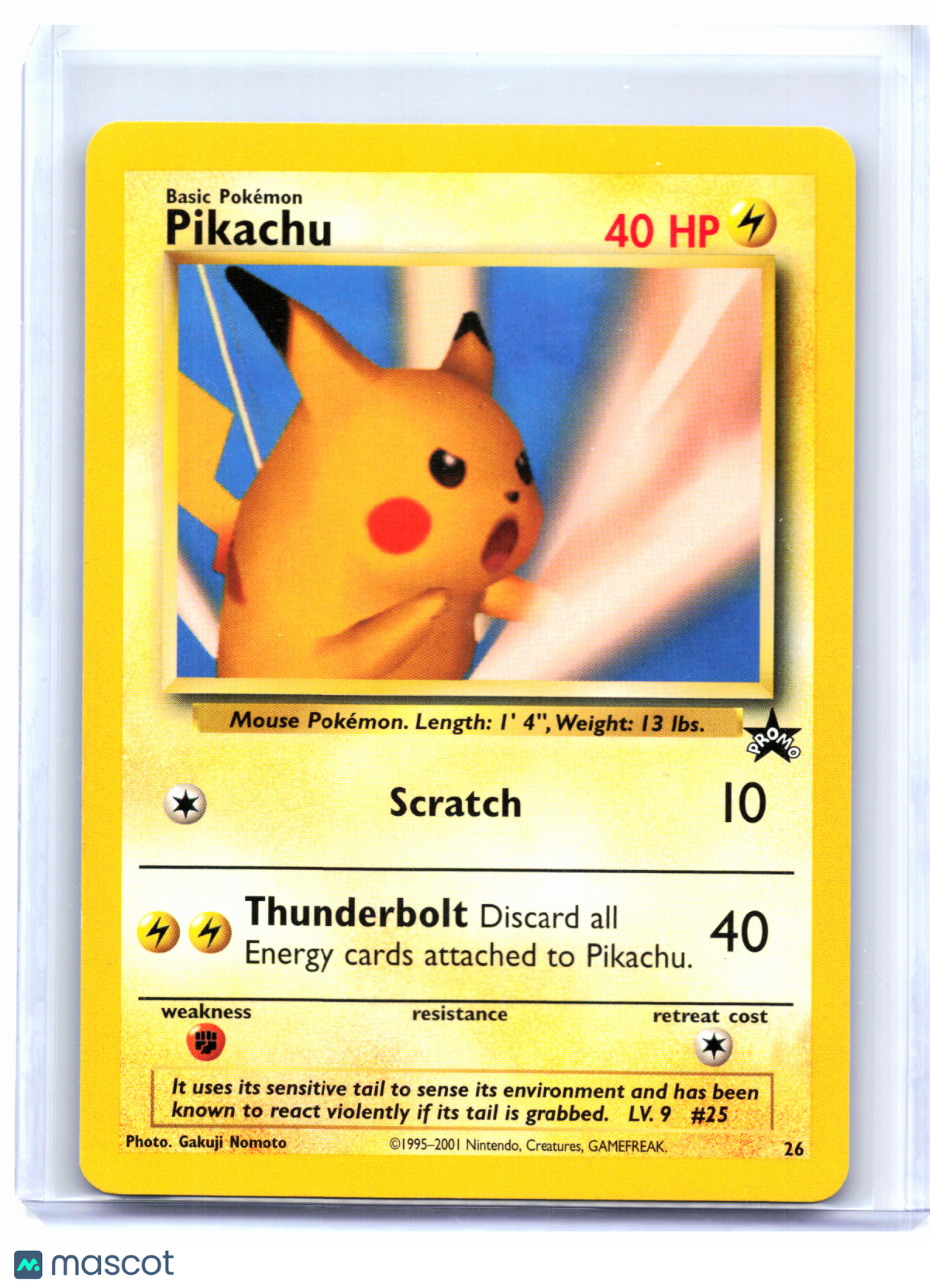 2001 Pokemon—Pikachu #26 WoTC Promo—Black Star Promo Nonholo (SNAP Promo) [HP]