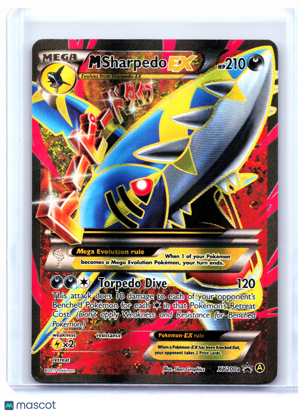 2017 Pokemon—M Sharpedo EX #XY200a XY—Black Star Promo Holo [Heavily Played]