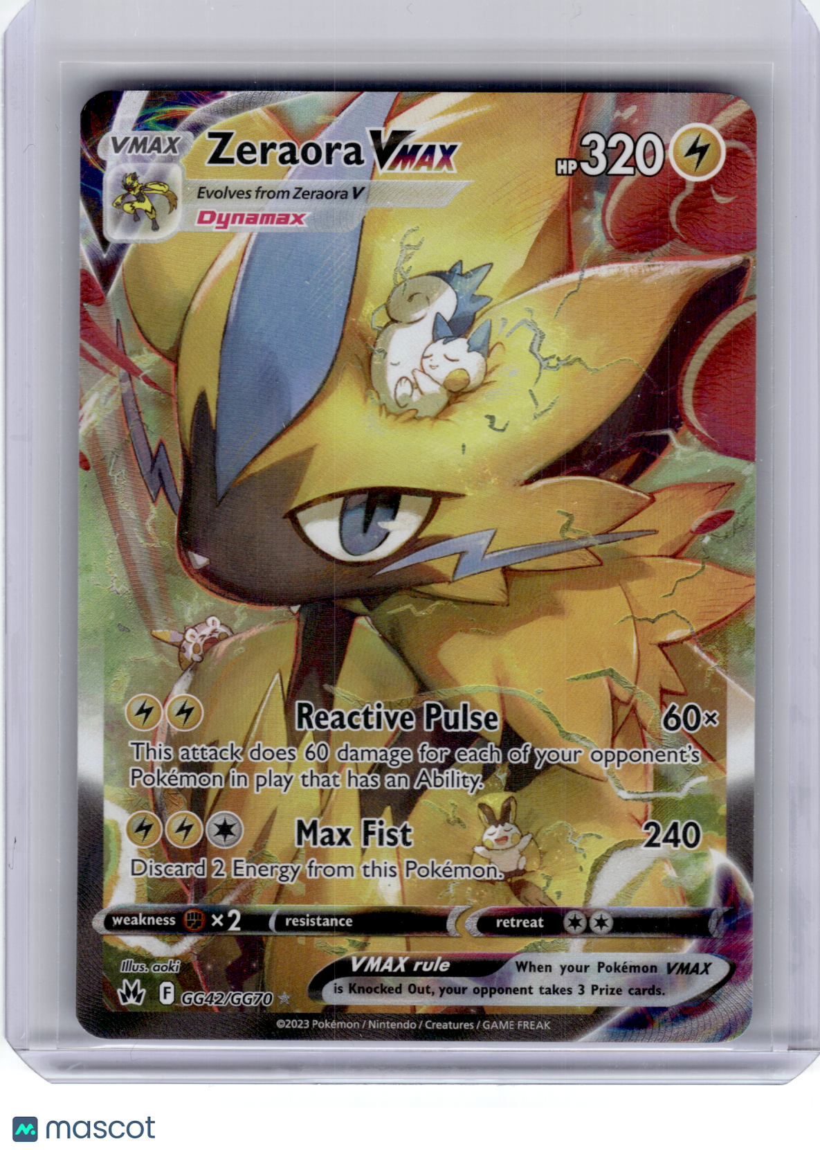 2023 Pokemon—Zeraora VMAX #GG42 Crown Zenith: Galarian Gallery—Ultra Rare Holo