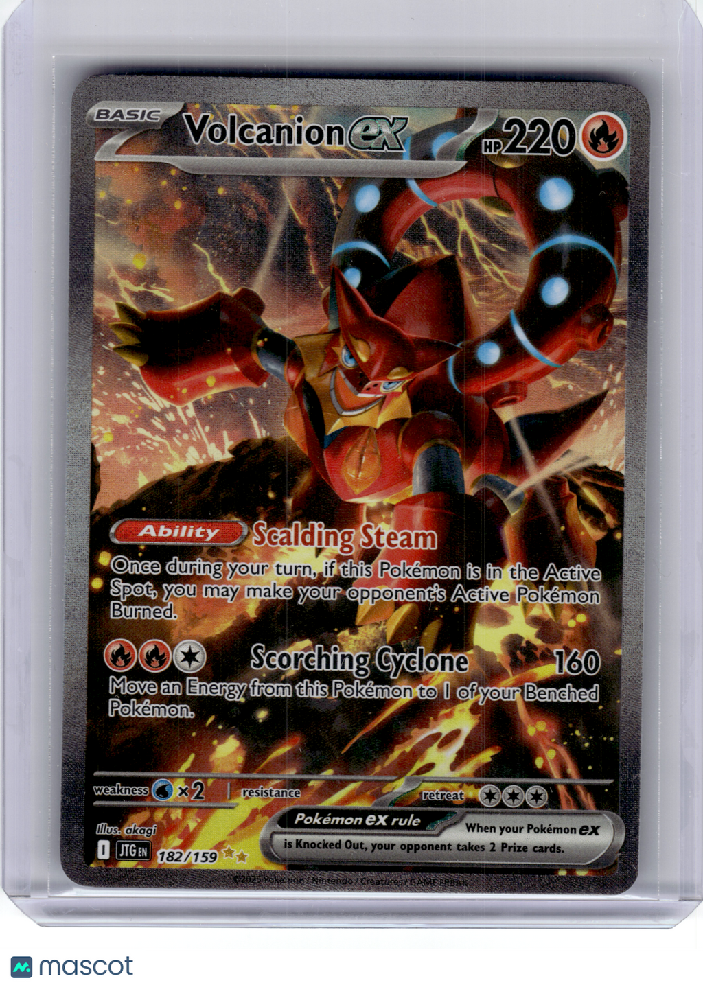 2025 Pokemon—Volcanion ex #182 Journey Together—Special Illustration Rare Holo
