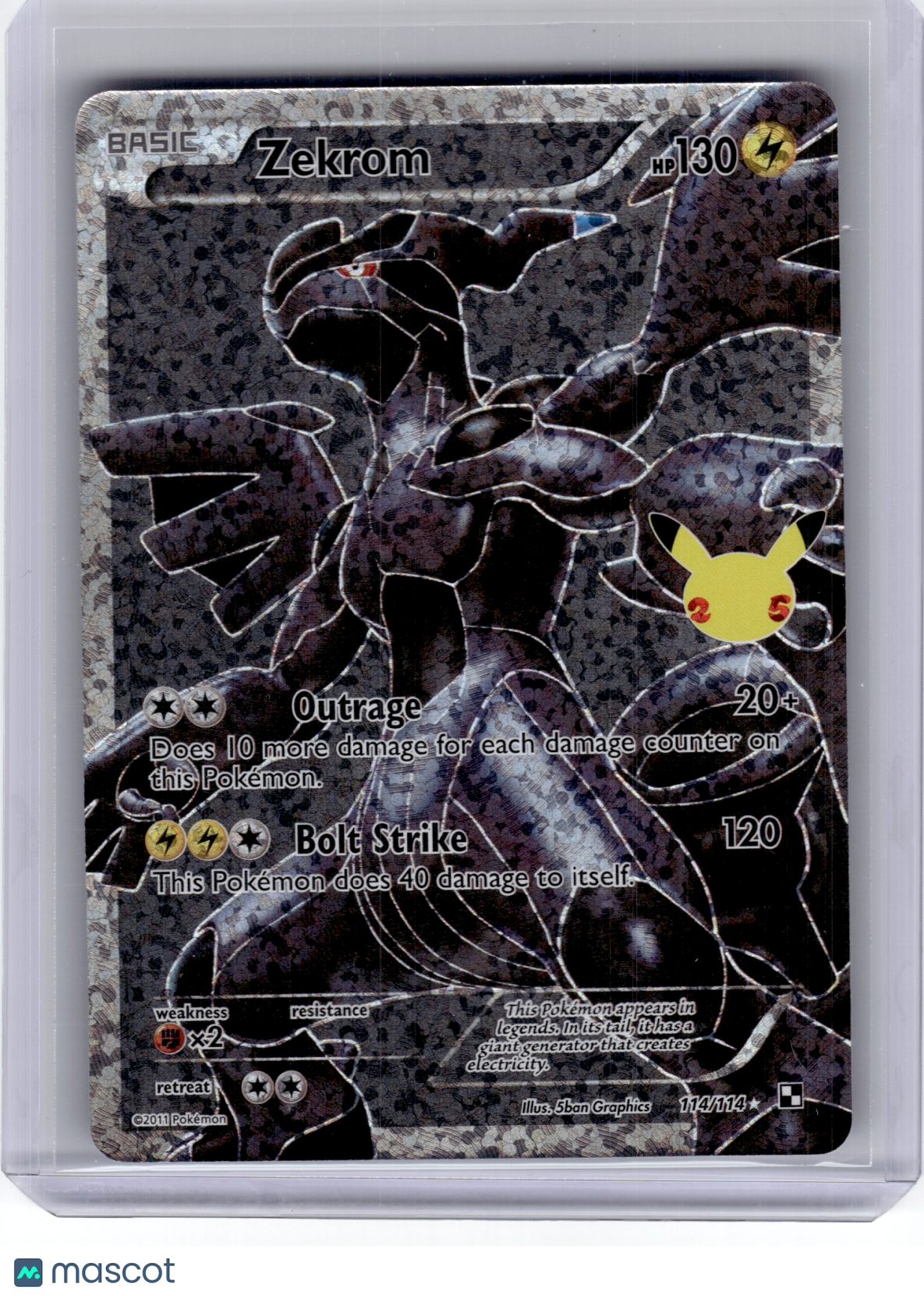2021 Pokemon—Zekrom #114 Celebrations: Classic Collection—Rare Holo
