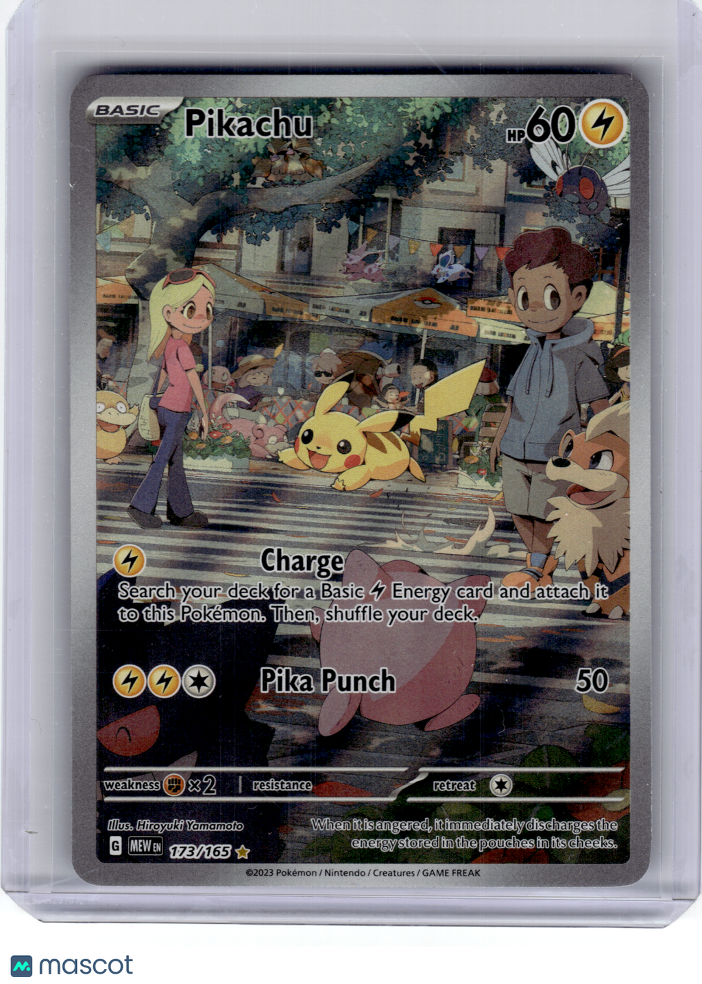 2023 Pokemon—Pikachu #173 Scarlet & Violet 151—Illustration Rare Holo