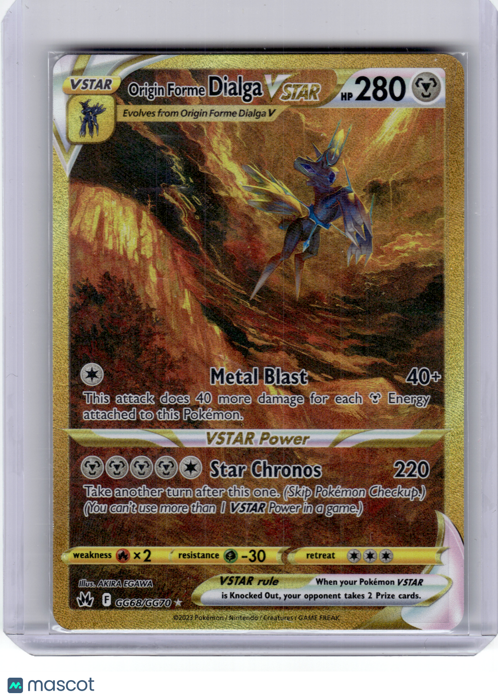 2023 Pokemon—Origin Forme Dialga VSTAR #GG68 Crown Zenith: GG Secret Rare Holo