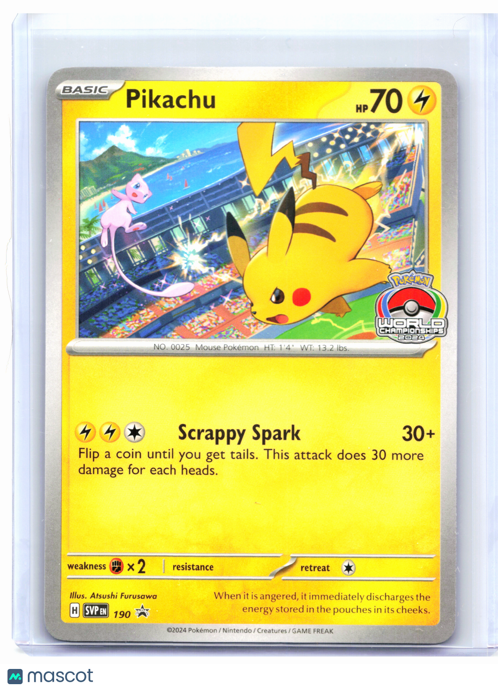 2024 Pokemon—Pikachu #190 SVP—Black Star Promo (World Championships 2024)