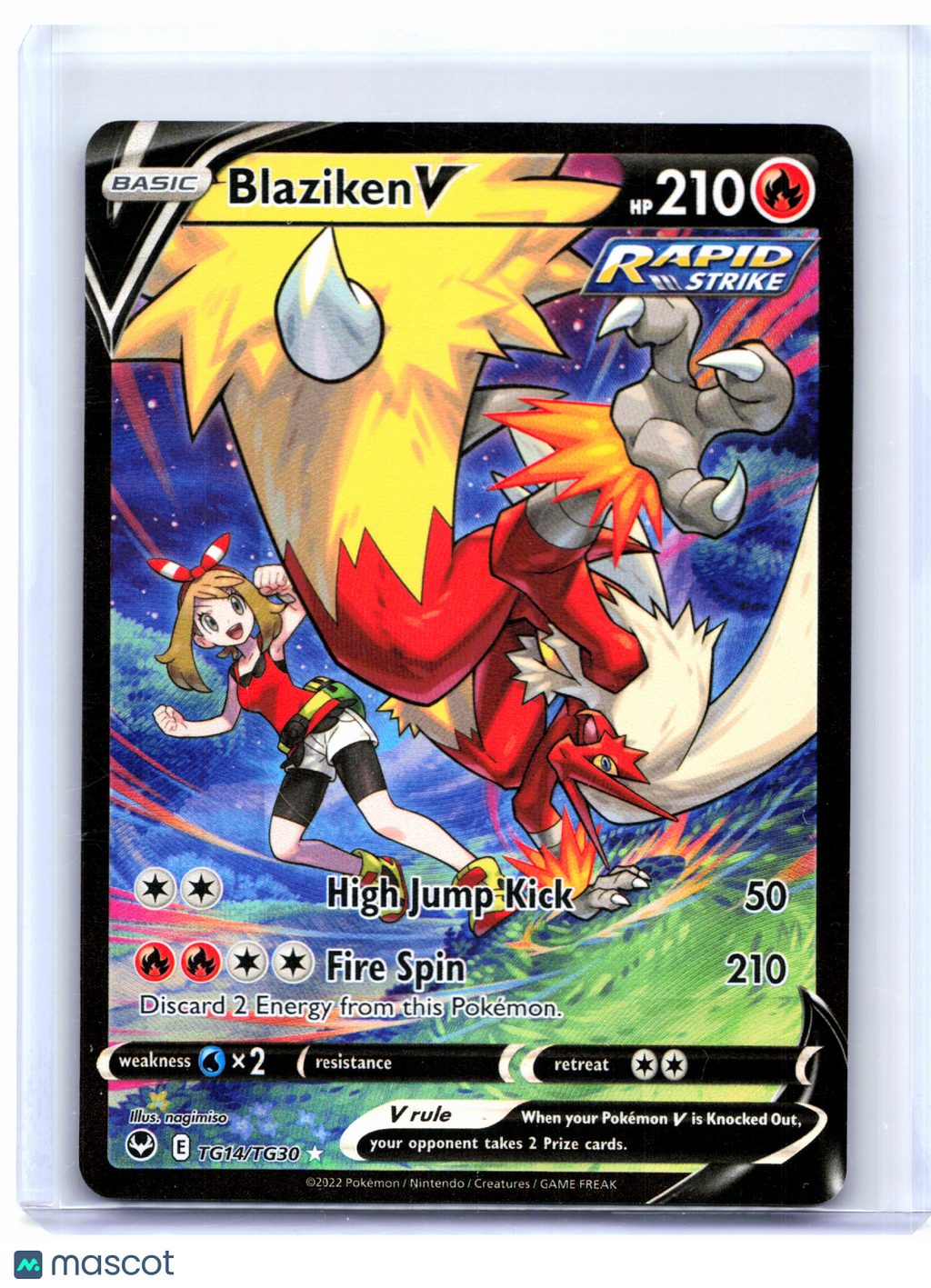2022 Pokemon—Blaziken V #TG14/TG30 Silver Tempest Trainer Gallery—UR Holo