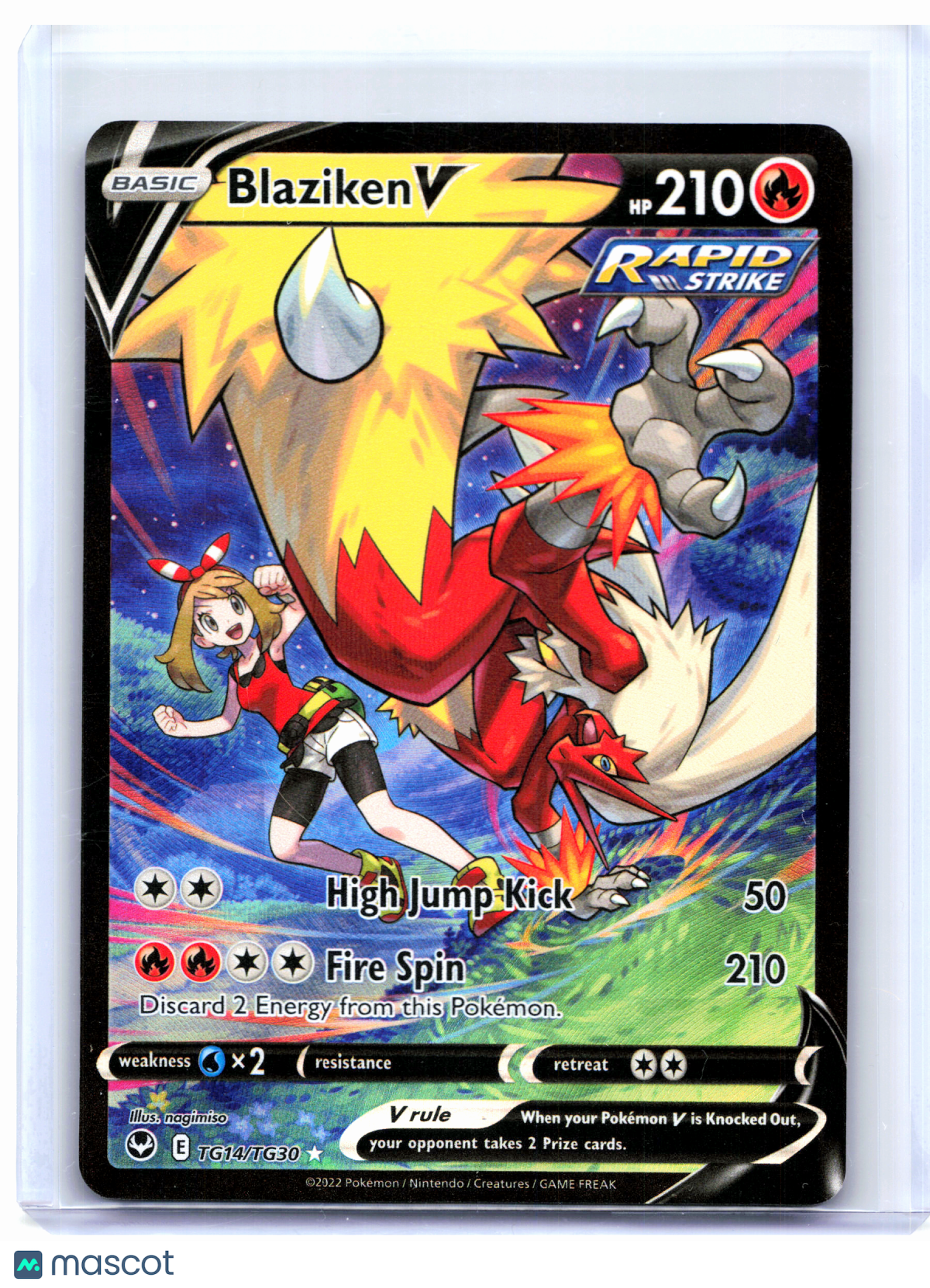 2022 Pokemon—Blaziken V #TG14/TG30 Silver Tempest Trainer Gallery—UR Holo