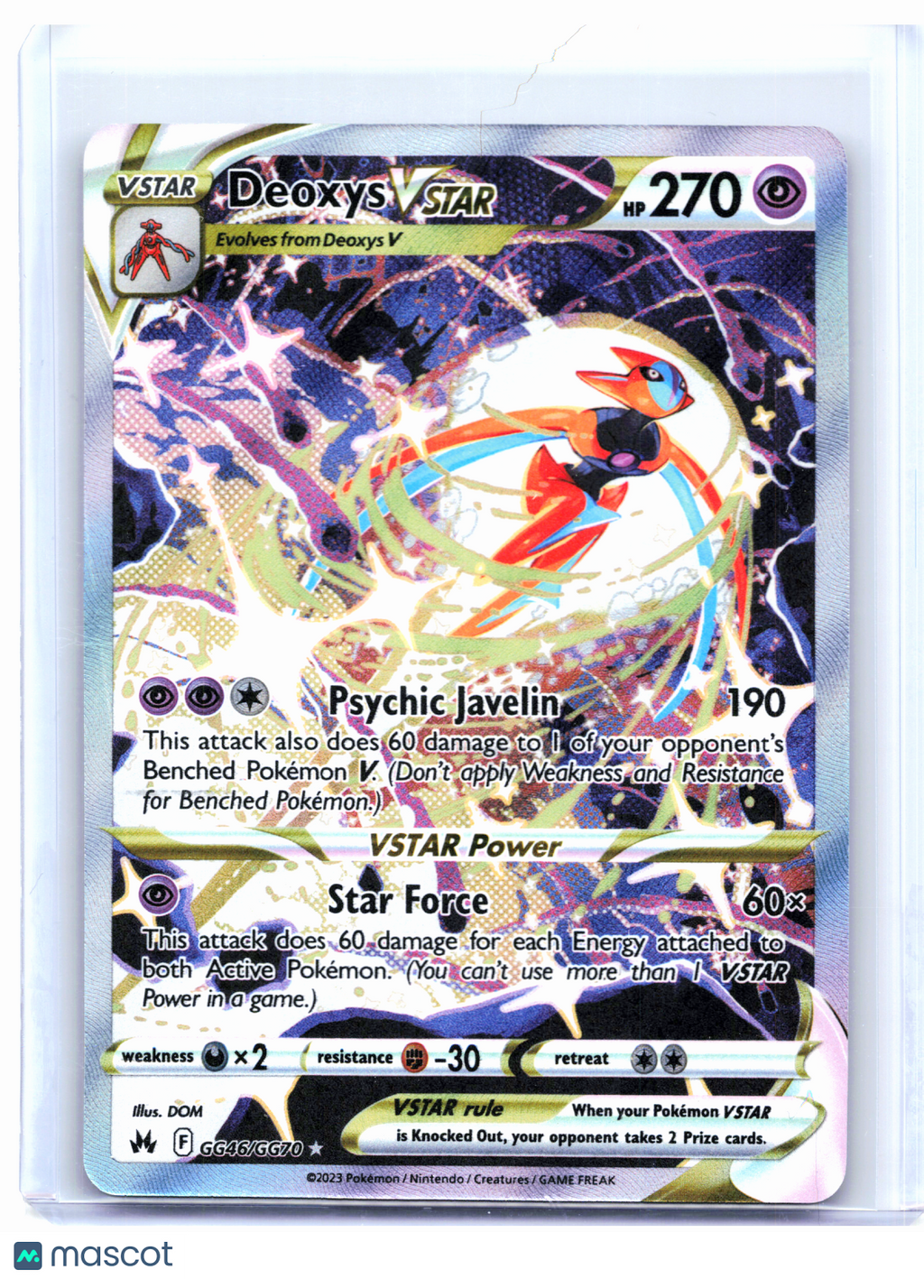 2023 Pokemon—Deoxys VSTAR #GG46/GG70 Crown Zenith: Galarian Gallery—UR Holo