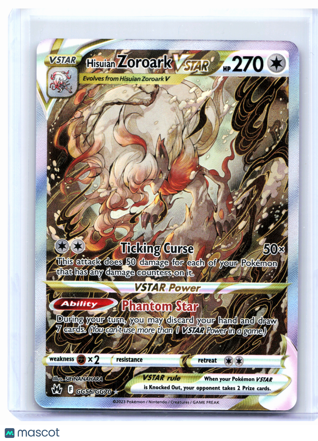 2023 Pokemon—Hisuian Zoroark VSTAR #GG56/GG70 Crown Zenith: Galarian Gallery—UR