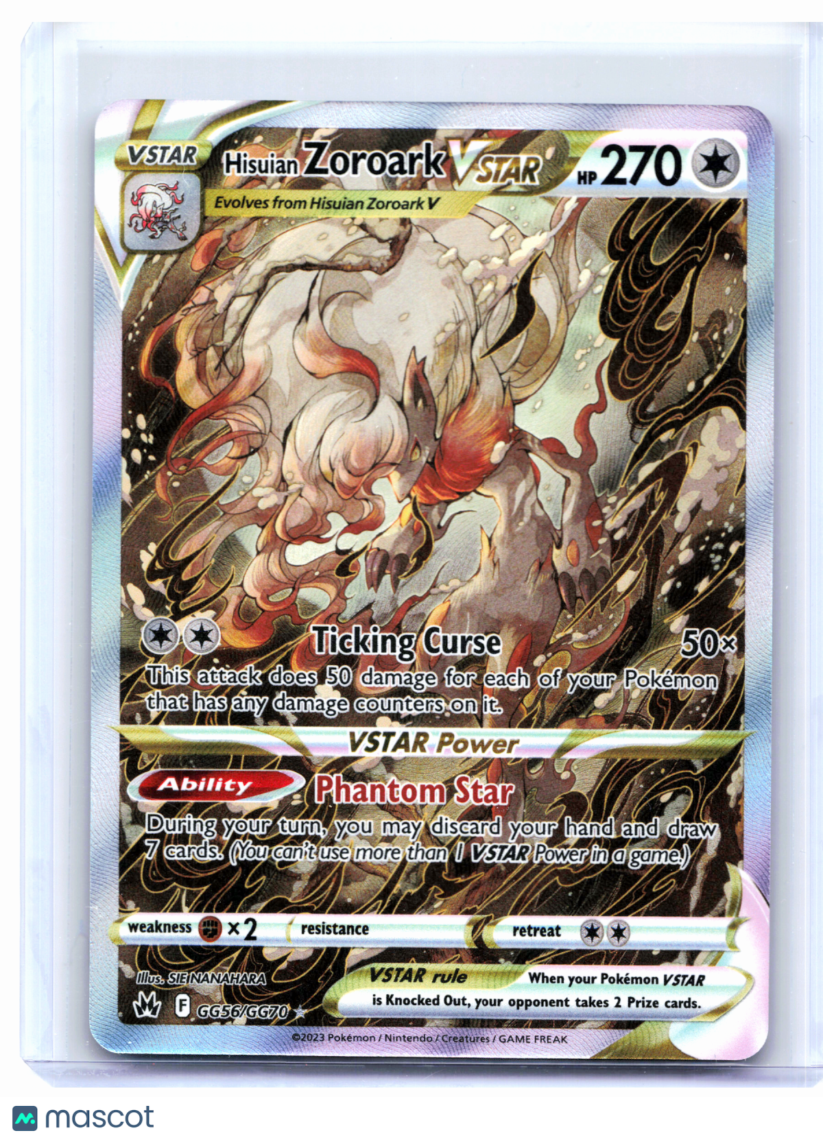 2023 Pokemon—Hisuian Zoroark VSTAR #GG56/GG70 Crown Zenith: Galarian Gallery—UR