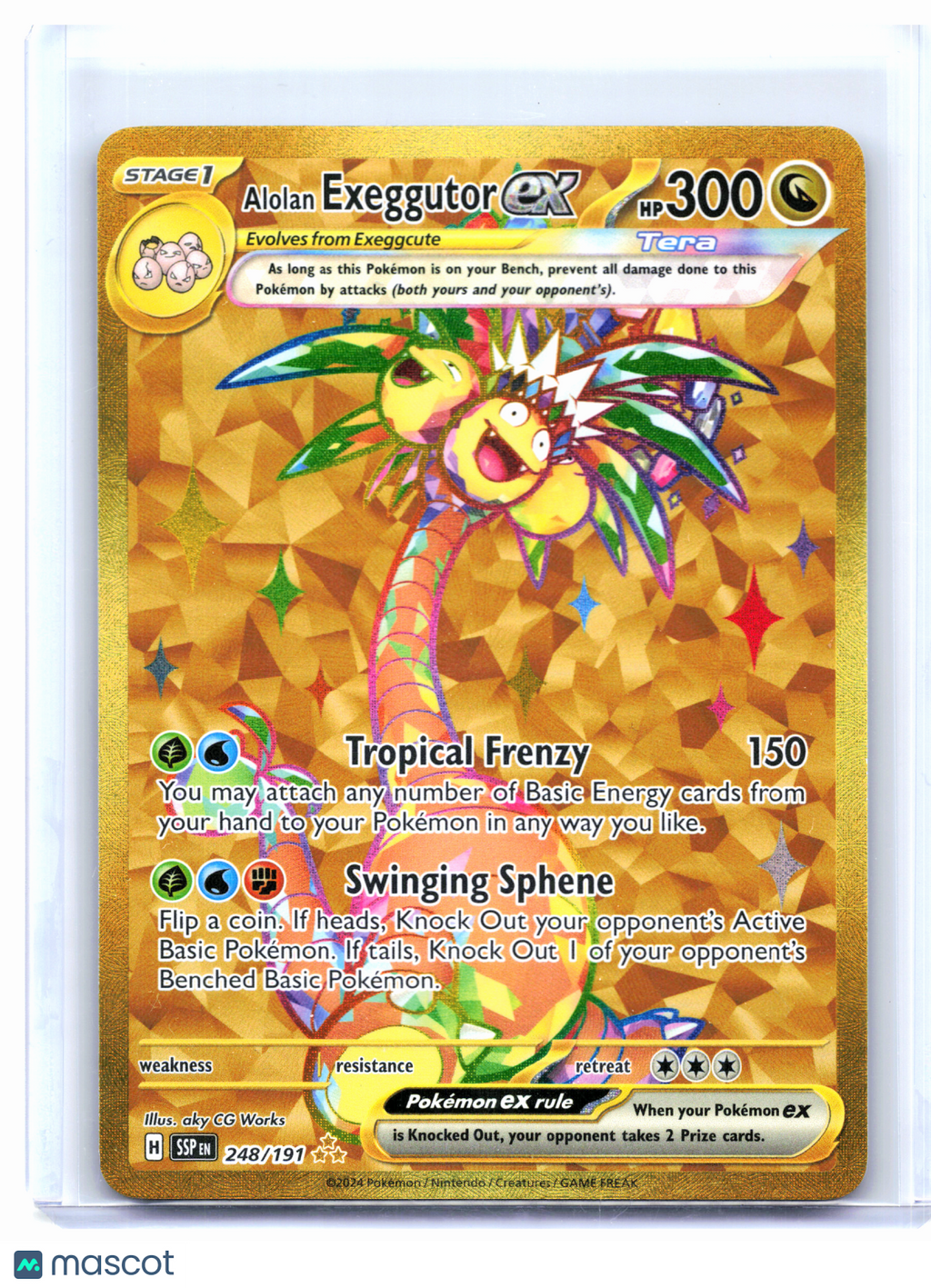 2024 Pokemon—Alolan Exeggutor ex #248/191 Surging Sparks—Hyper Rare Holo