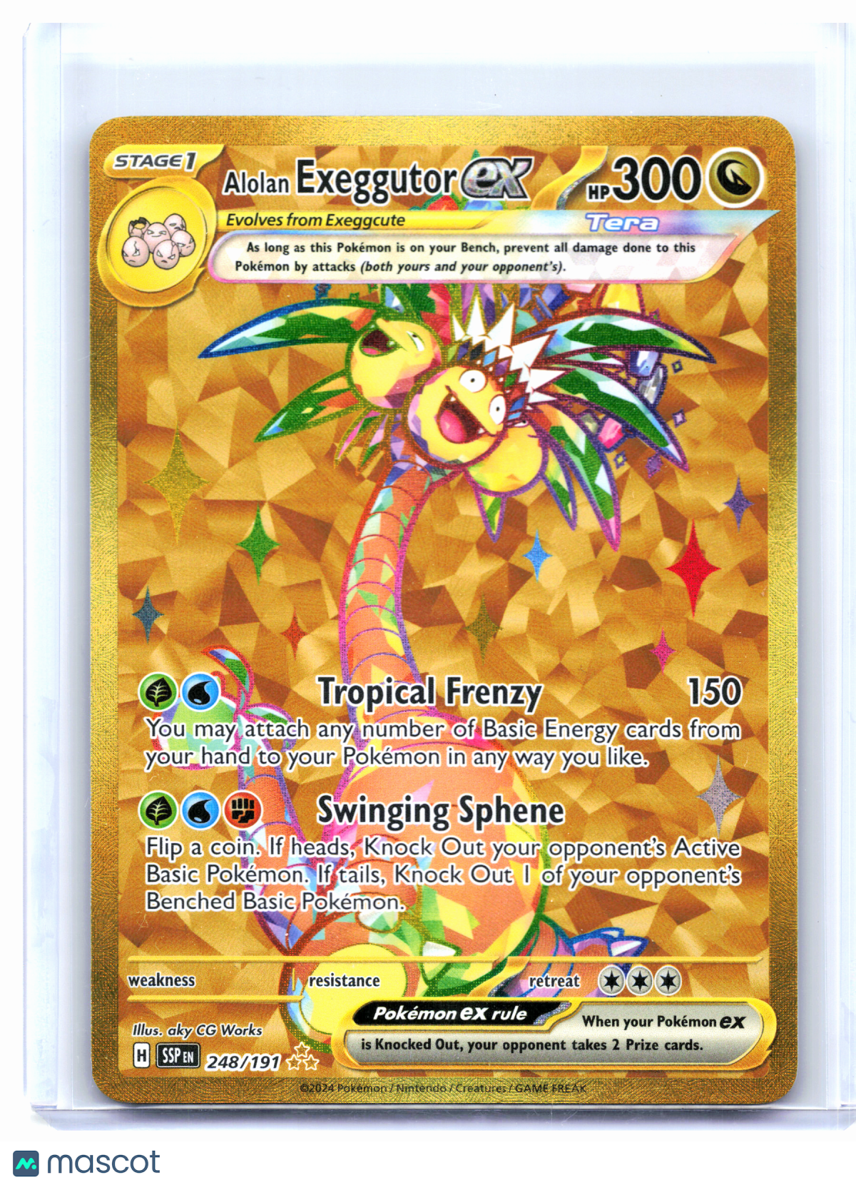 2024 Pokemon—Alolan Exeggutor ex #248/191 Surging Sparks—Hyper Rare Holo