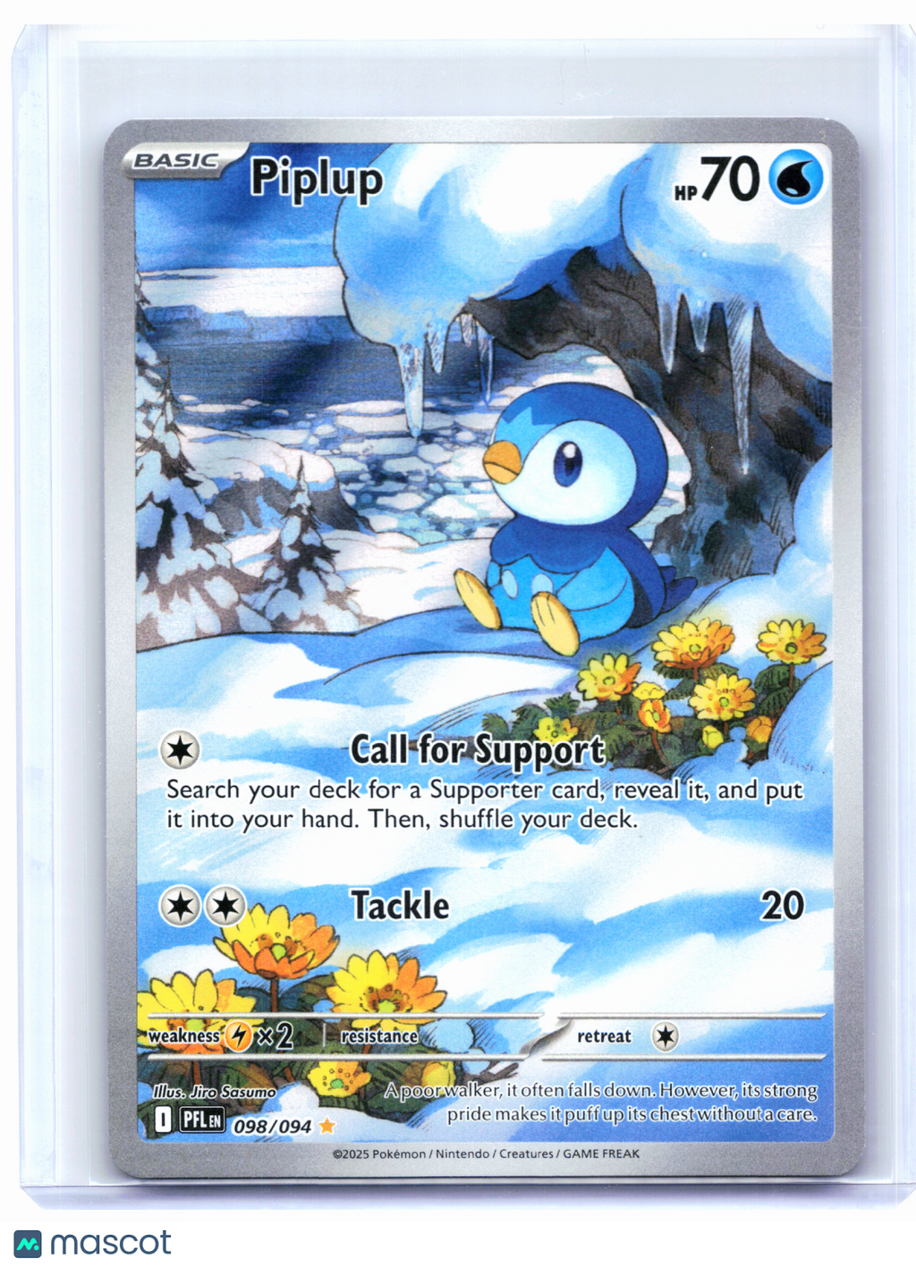 2025 Pokemon—Piplup #098/094 Phantasmal Flames—Illustration Rare Holo