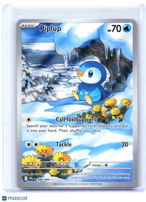 2025 Pokemon—Piplup #098/094 Phantasmal Flames—Illustration Rare Holo