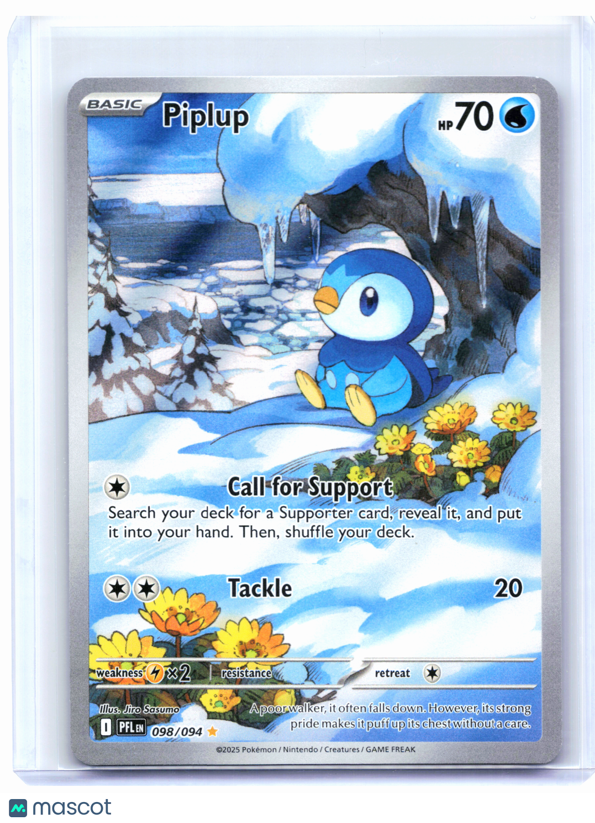 2025 Pokemon—Piplup #098/094 Phantasmal Flames—Illustration Rare Holo