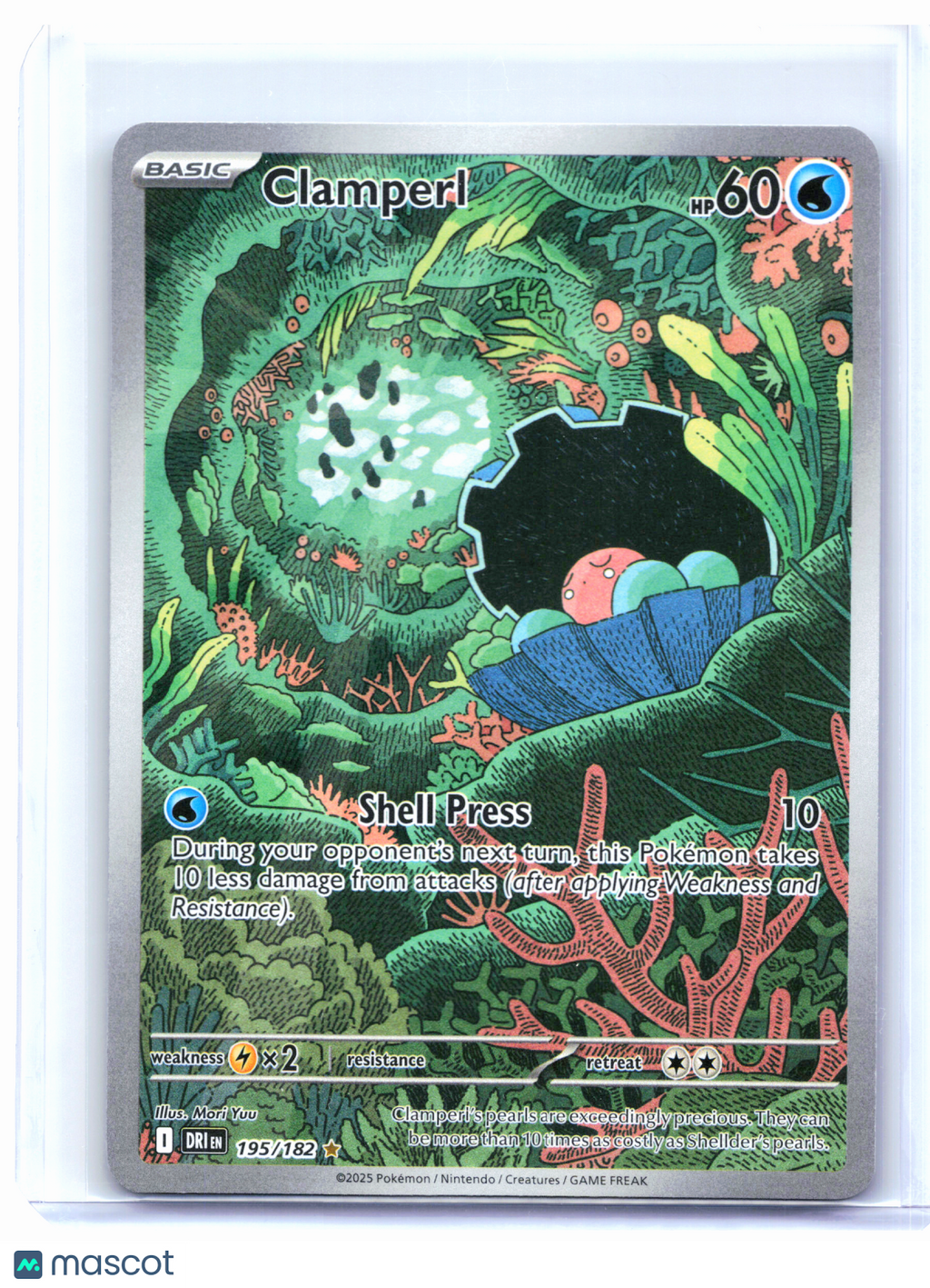 2025 Pokemon—Clamperl #195/182 Destined Rivals—Illustration Rare Holo