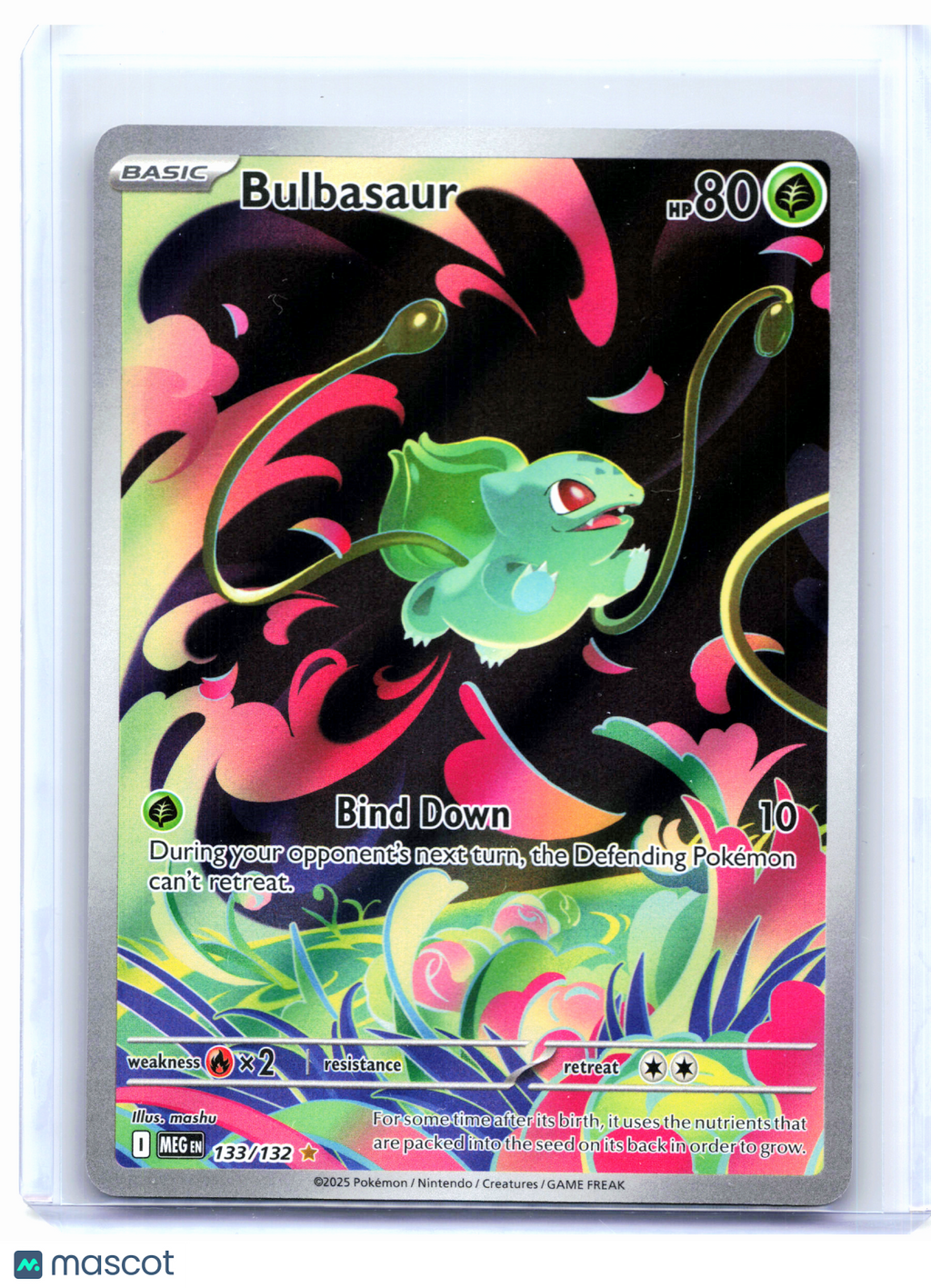 2025 Pokemon—Bulbasaur #133/132 Mega Evolution Base Set—Illustration Rare Holo