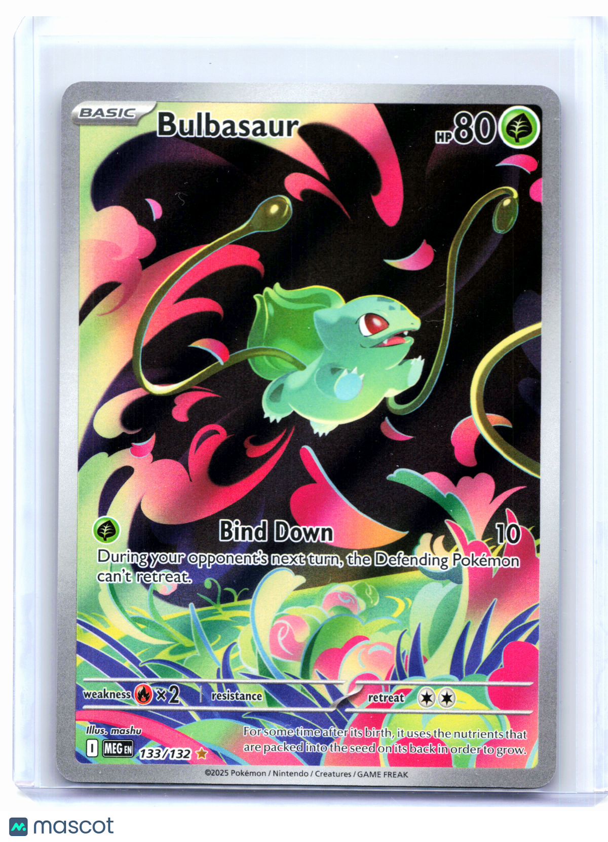 2025 Pokemon—Bulbasaur #133/132 Mega Evolution Base Set—Illustration Rare Holo