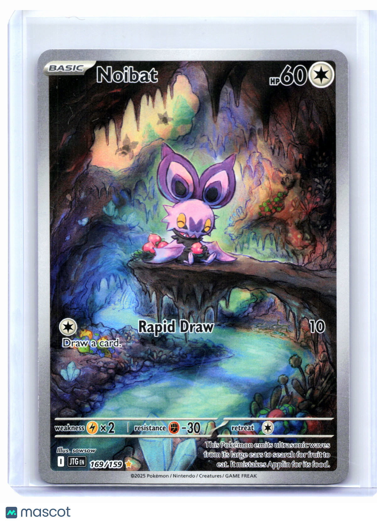 2025 Pokemon—Noibat #169/159 Journey Together—Illustration Rare Holo