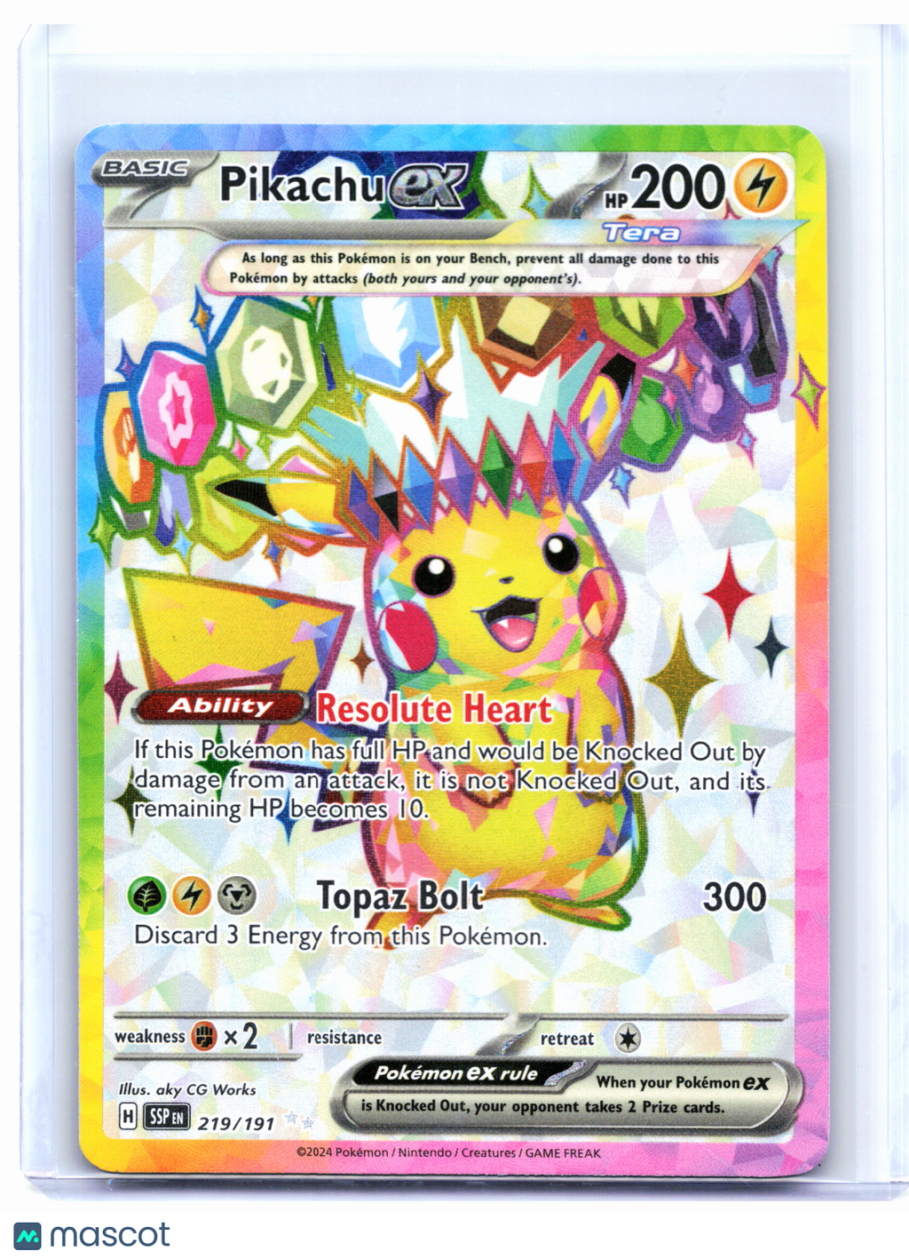 2024 Pokemon—Pikachu ex #219/191 Surging Sparks—Ultra Rare Holo [Lightly Played]
