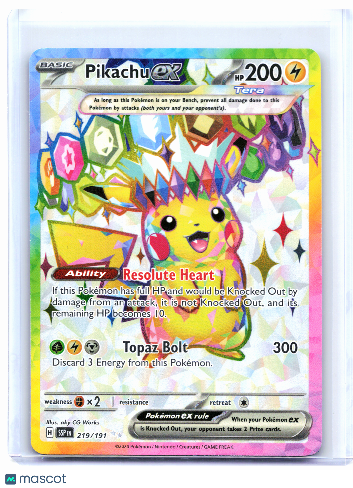 2024 Pokemon—Pikachu ex #219/191 Surging Sparks—Ultra Rare Holo [Lightly Played]