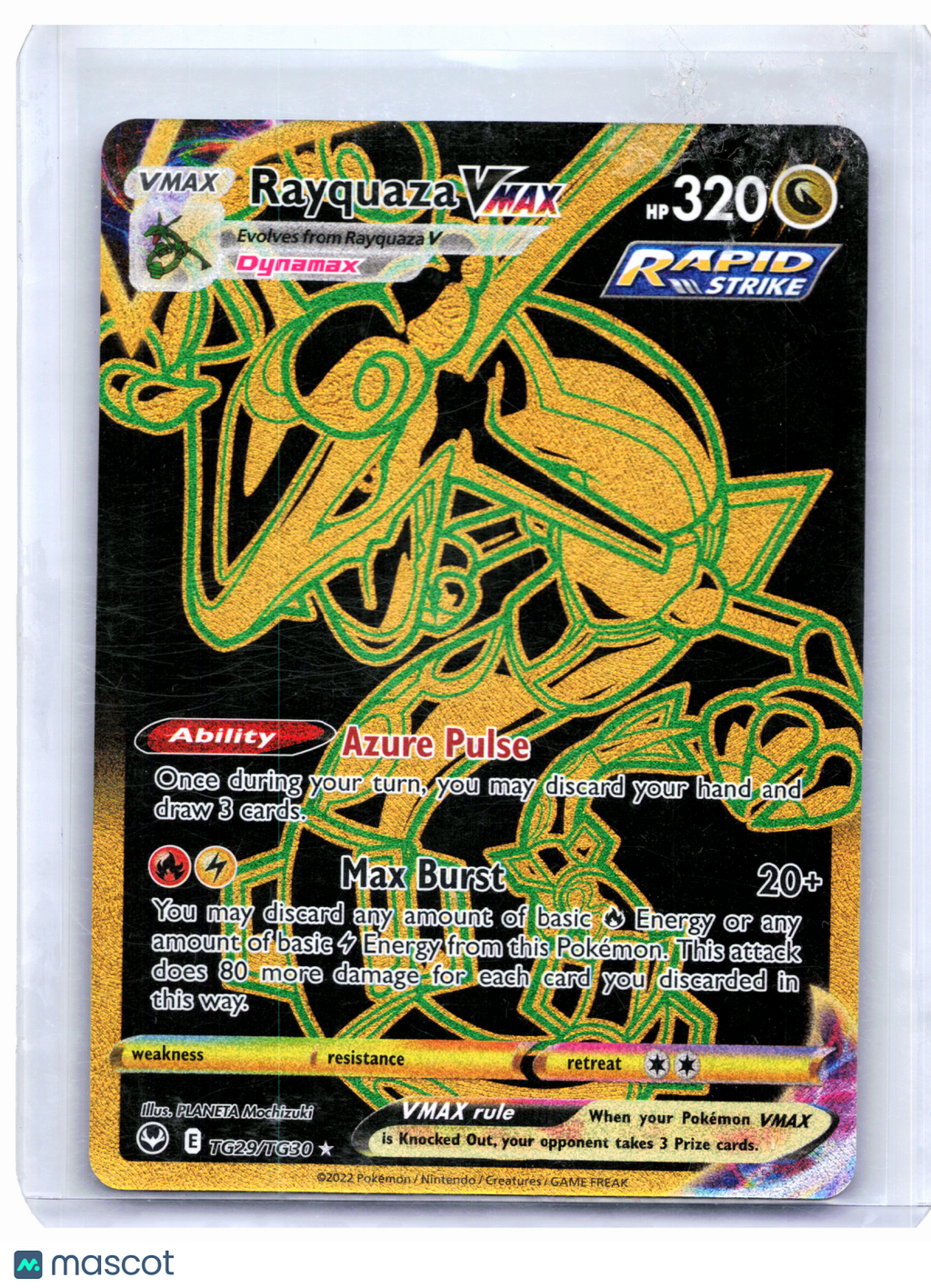 2022 Pokemon—Rayquaza VMAX #TG29 Silver Tempest Trainer Gallery—Secret Rare [LP]