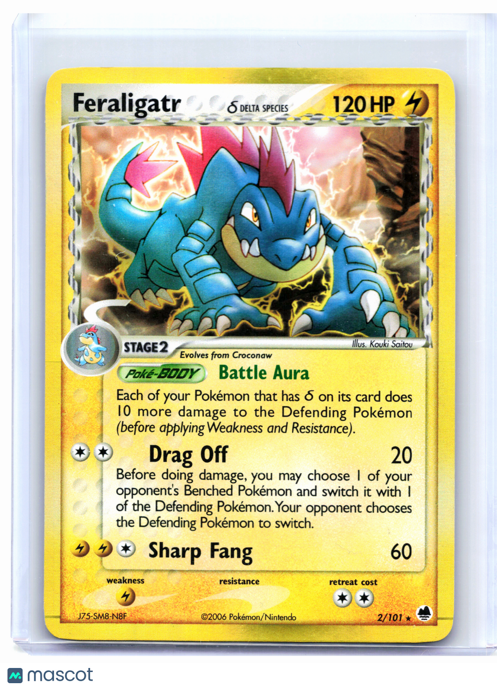 2006 Pokemon—Feraligatr (Delta Species) #2/101 Dragon Frontiers—Holo Rare [MP]