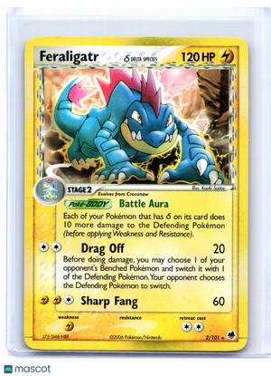 2006 Pokemon—Feraligatr (Delta Species) #2/101 Dragon Frontiers—Holo Rare [MP]