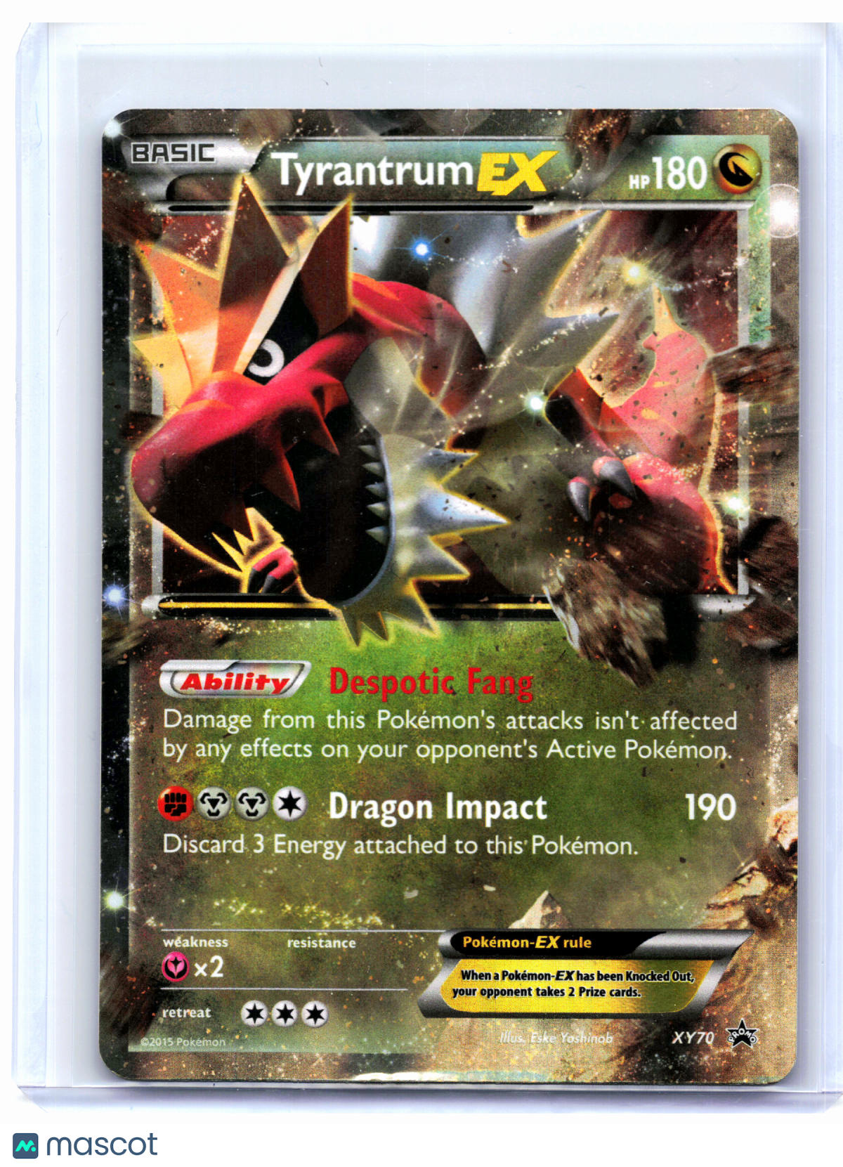 2015 Pokemon—Tyrantrum EX #XY70 XY Promos—Black Star Promo Holo [Damaged]
