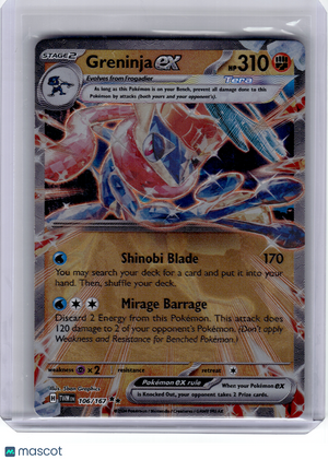 2024 Pokemon—Greninja ex #106/167 MCAP—Double Rare (GameStop Metal Card) [LP]